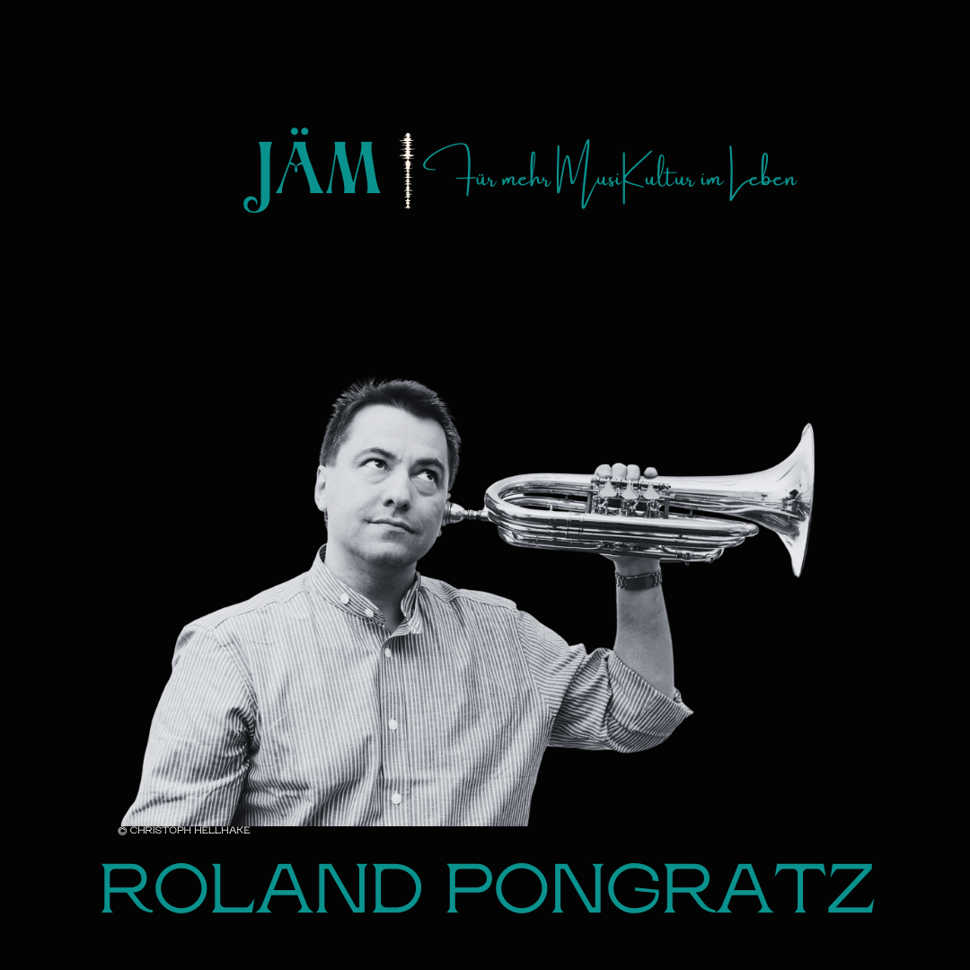 CD Cover, Roland Pongratz mit Waldhorn am Ohr